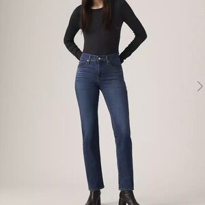 Levis 315 Shaping Straight Size 18W Jeans Mid Rise Stretch Denim EUC Blue Denim